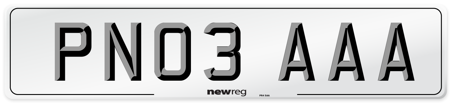 PN03 AAA Number Plate from New Reg